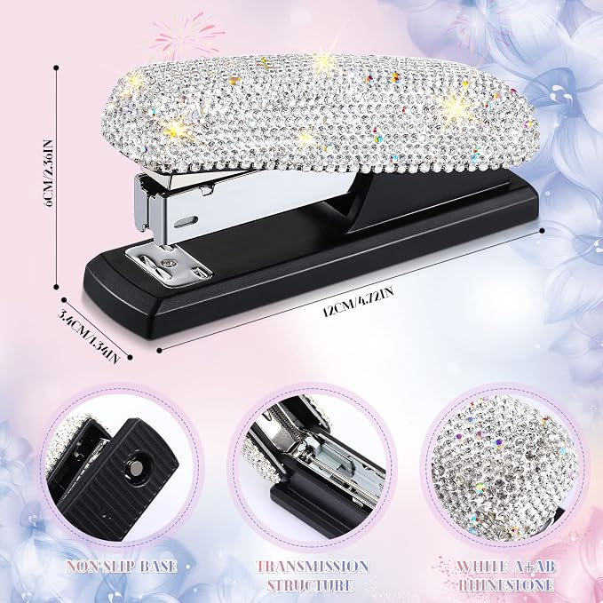 Yexiya Silver Sparkle Bling Stapler - Image 2