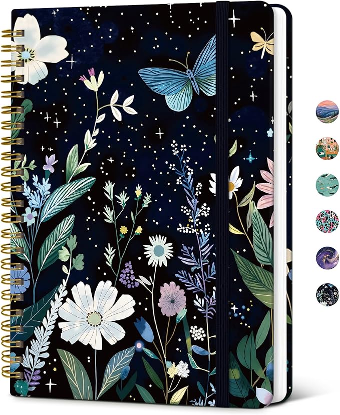Taja Spiral Lined Journal for Women, Notebook for Work by Taja