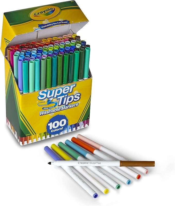 Crayola Super Tips Marker Set, Fine Point Washable Markers, Teacher Must Haves - Image 3