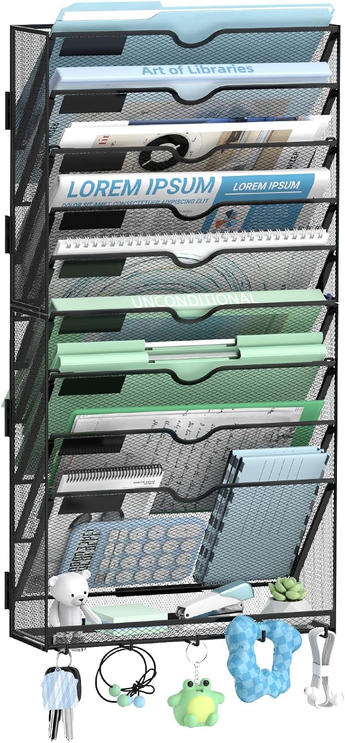SUPEASY Wall File Organizer, 10 Tier Hanging File Organizer by SUPEASY
