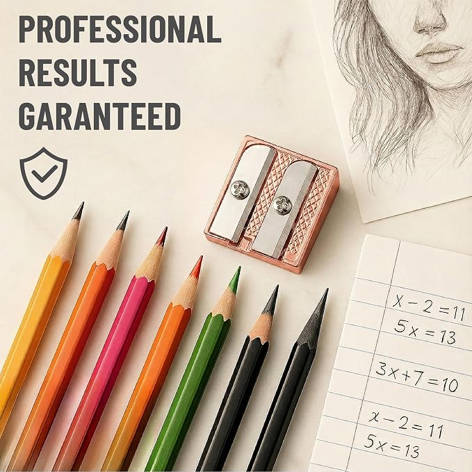 Mr. Pen- Handheld Metal Pencil Sharpener, 6 Pack | 2-Hole Dual Size, Rose Gold - Image 7