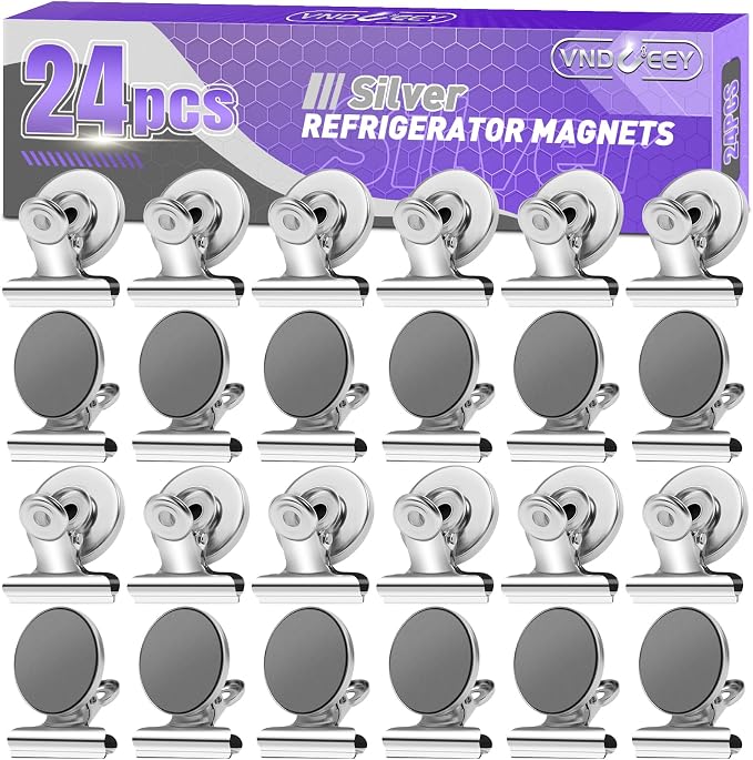 VNDUEEY 24 Pack Strong Magnetic Clips, Fridge Magnets Refrigerator Magnet by VNDUEEY