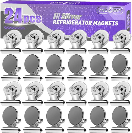 VNDUEEY 24 Pack Strong Magnetic Clips, Fridge Magnets Refrigerator Magnet by VNDUEEY