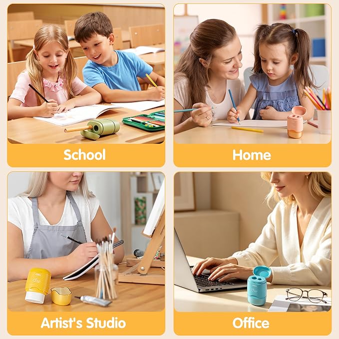 Deli Pencil Sharpener & Eraser, 24 Pack Pencil Sharpeners Manual, Dual Holes - Image 7