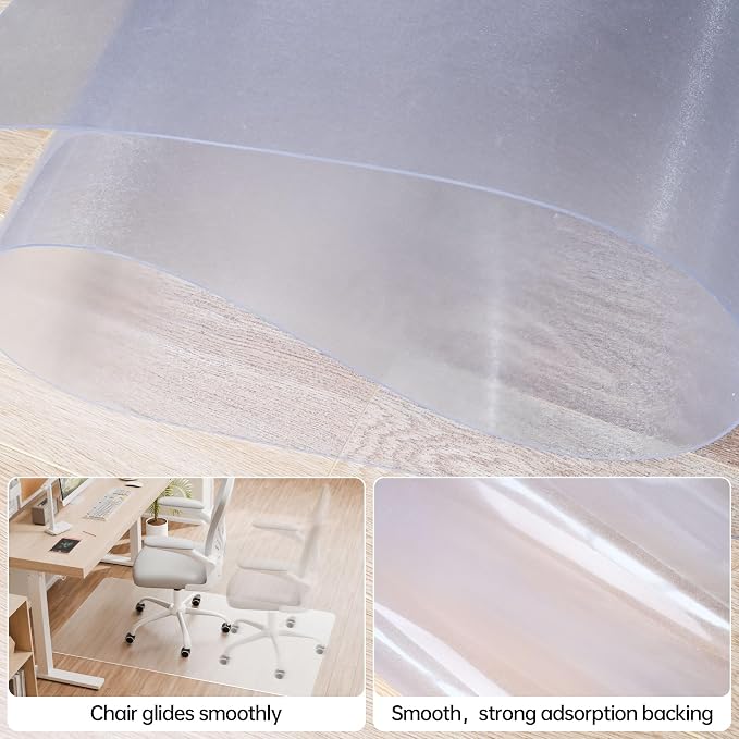 HOMEK Office Chair Mat for Hardwood Floor, 55” x 35” Crystal Clear Hard Floor - Image 5