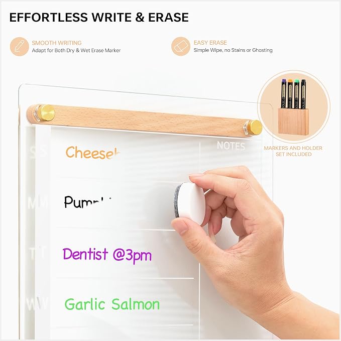 Clear Glass Weekly Dry Erase Calendar Whiteboard - Image 4