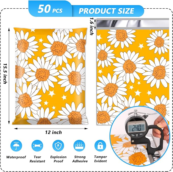 50 Pcs 12x15.5 Inch Poly Mailer, Waterproof & Tear-Resistant Shipping Bags - Image 2