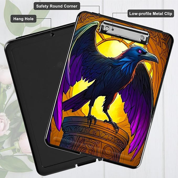 Eagle with Purple Wings A4 Clipboard with Storage Pen Holder, Clipboards - Image 5