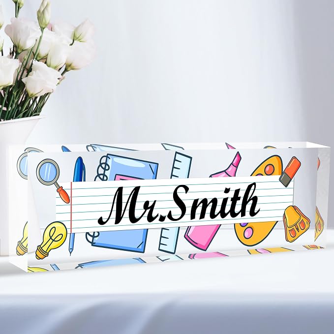Custom Desk Name Plate Personalized, Acrylic Name Plates by Flpoxzd