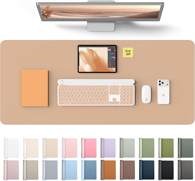 YSAGi Leather Desk Protector, Office Mat, Large Mouse Mat, Non-Slip PU Leather by YSAGi
