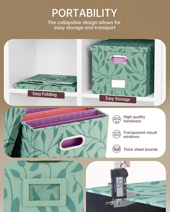 Oterri 2 Pack File Storage Organizer, Document Organizer, Portable File Box - Image 4