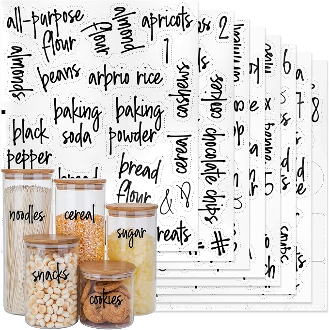 170PCS Food Pantry Labels, Kitchen Container Storage Labels Spice Organize by Aixoom