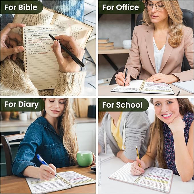 Taja Lined Spiral Journal Notebook for Work, 6 Pack, 140 Pages, College Ruled Hardcover Notebook Journal for Women, 6 Pcs, Journals for Writing, A5(6"x8") - Multi-DeskLoop Office