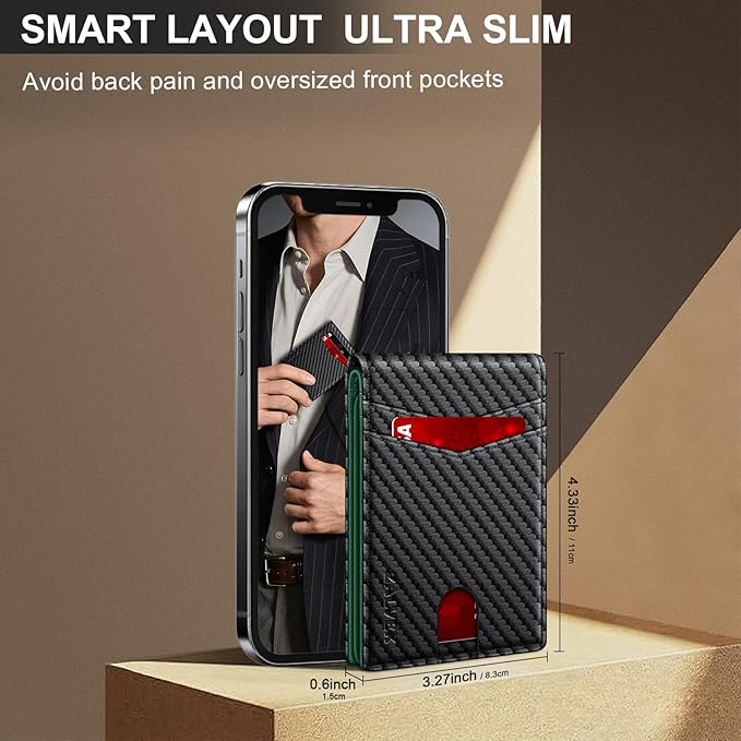 Wallet for Men Slim RFID Blocking Leather Credit Card Holder Wallet for 14 Cards - Image 4