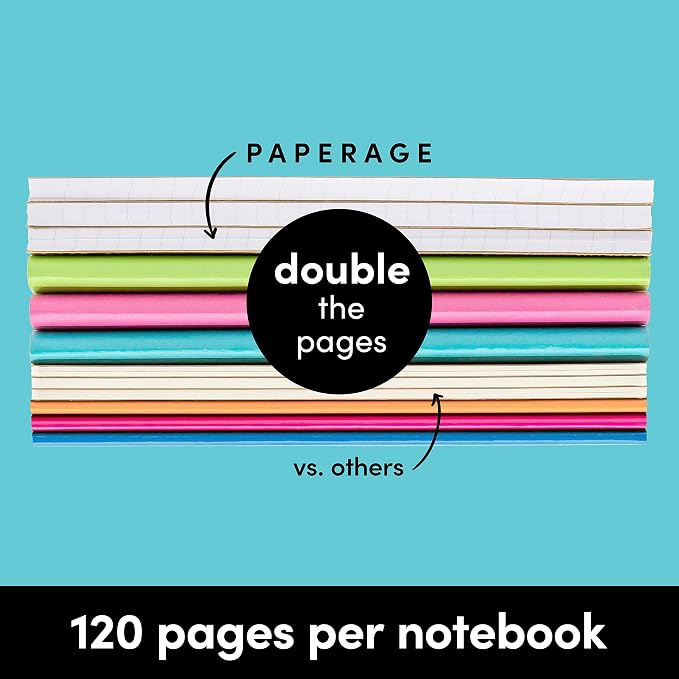 PAPERAGE 6-Pack Composition Notebook Journals, 120 Pages, Kraft Cover - Image 6