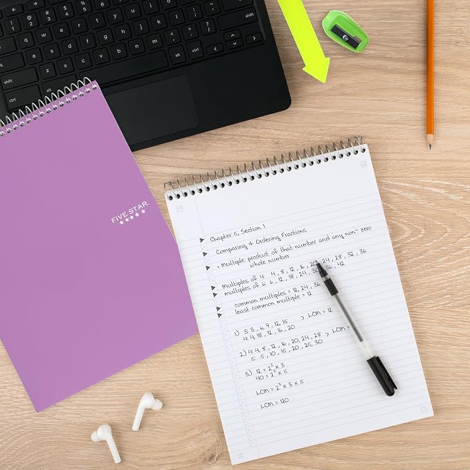 Five Star Top Spiral Notebook + Study App, 1 Subject, College Ruled Notepad - Image 3