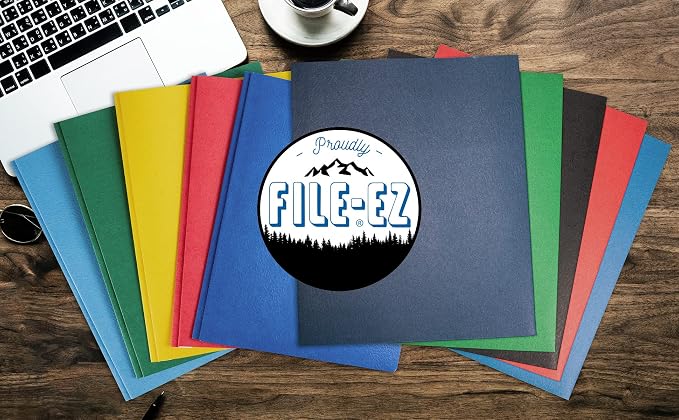 FILE-EZ Two-Pocket Folders, Dark Gray Color, Textured Paper, Matte Finish - Image 8