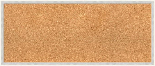Amanti Art Natural Cork Board for Wall, 15x35 Vision Board with White Frame, Medium Corkboard Office Decor for Home Organization, Modern Corkboard Pinboard to Display Items for Home Organization in-DeskLoop Office
