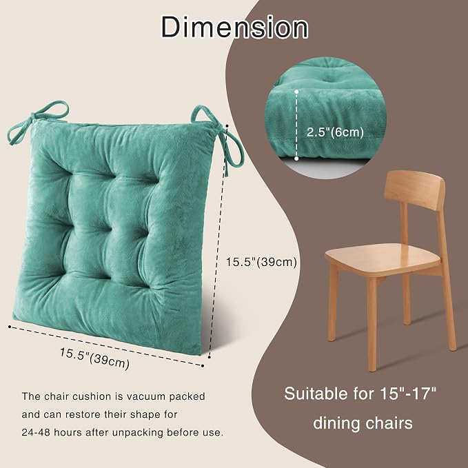 OVOV 4 Pack Chair Cushions for Dining Chairs Soft Seat Cushions for Kitchen - Image 2