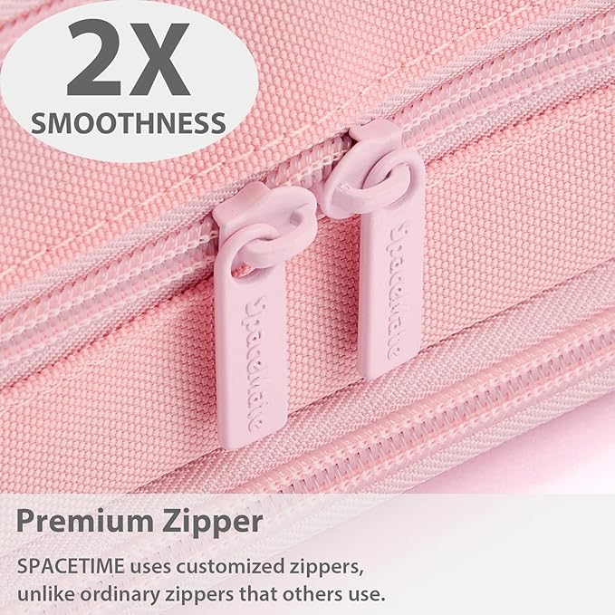 Pencil Case Pouch Box Bag School Supplies Girls Boys Kids, Cute Preppy Stuff Big Capacity Aesthetic Pen Organizer, Back to College Stationary, Pink, Extra Large Style, 2300ml-DeskLoop Office