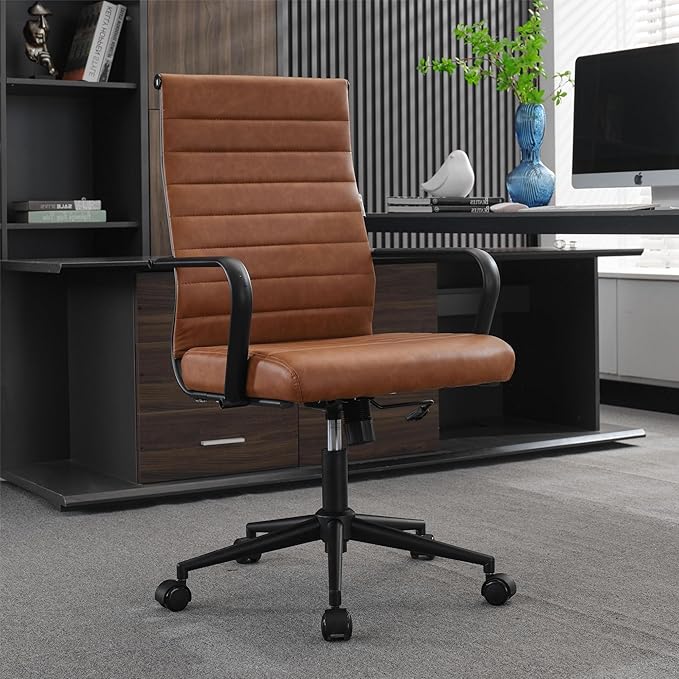 Okeysen Office Desk Chair Conference Room Chairs, Modern Ergonomic Executive Swivel Chair, Adjustable Height PU Leather Home Desk Chairs with Armrests, Comfy Computer Task Chairs with Wheels-DeskLoop Office