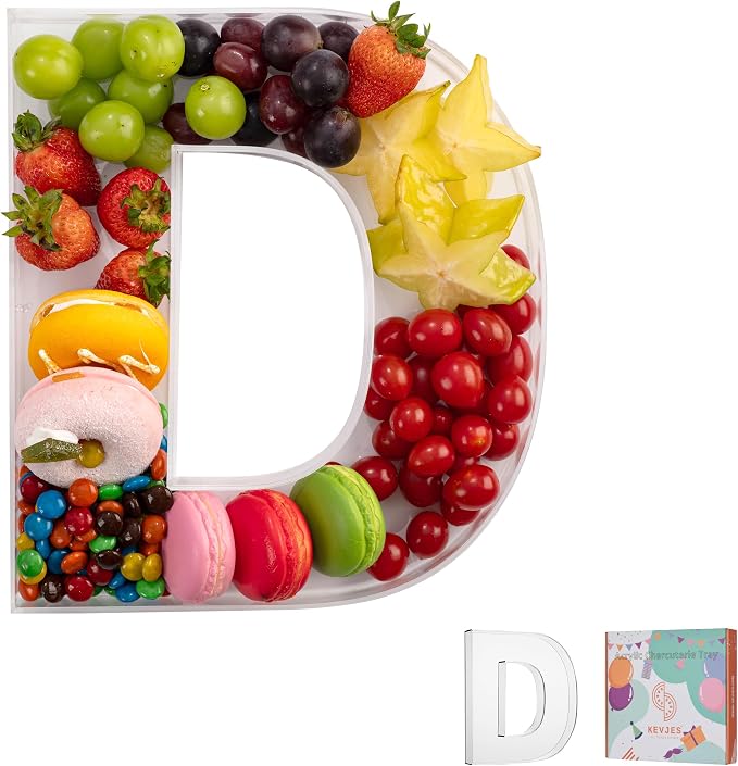 11" Clear Acrylic Letter & Number Charcuterie Tray-Reusable Fillable Alphabet by kevjes