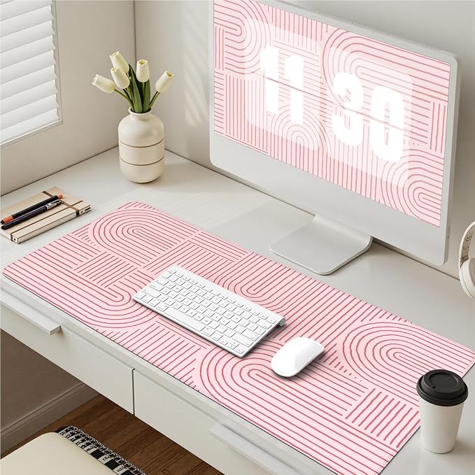 iCasso Pink Desk Matt for Desktop, Cute Desk Pad Mat, Large Mouse Pad, - Image 6