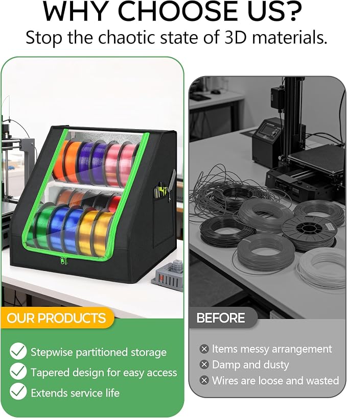 FANGSUN 3D Printer Filament Storage Box – Holds Up to 21 Spools, 2-Tier - Image 6