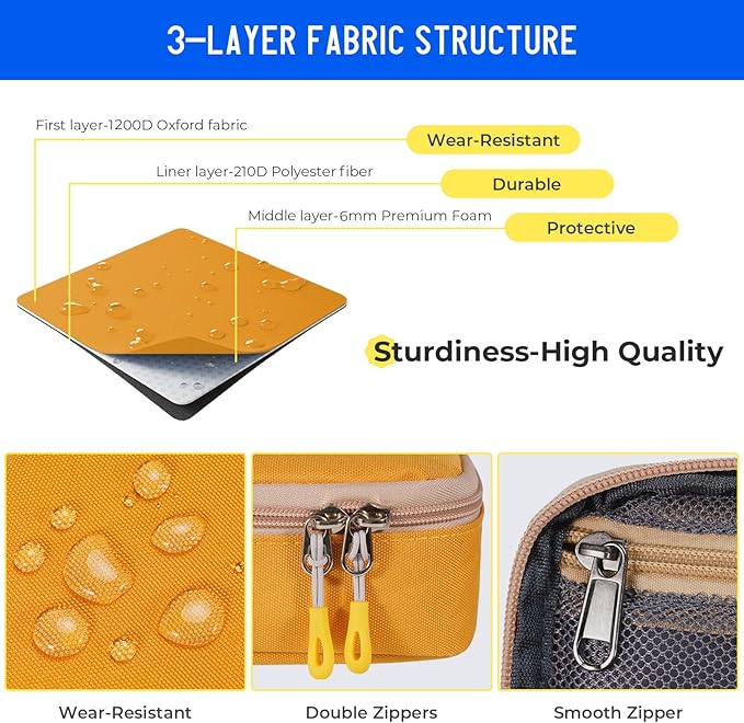 ECHSRT Big Pencil Case, Aesthetic Portable Zipper Pencil Bag with Hidden Pocket, Special Pouch for Men Women Adults, Stationery Organizer Pen Cases for Office Travel, Yellow-DeskLoop Office