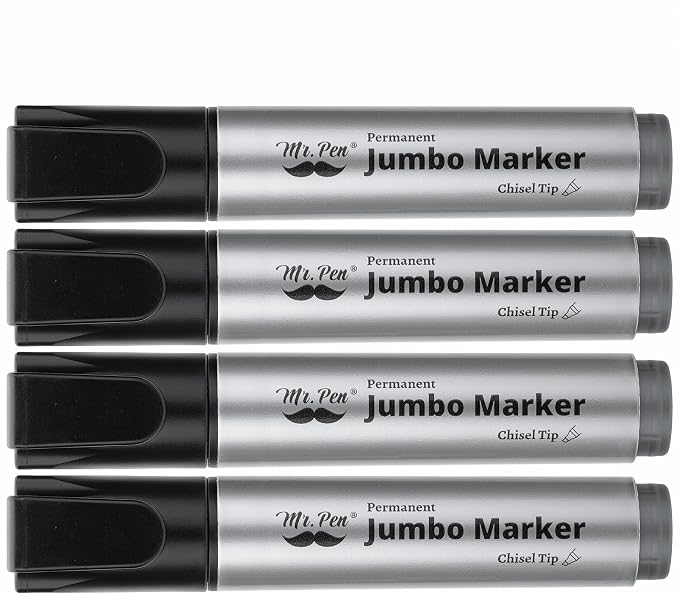 Mr. Pen- Jumbo Permanent Markers, 4 Pack, Chisel Tip | Wide Tip, Thick - Image 7