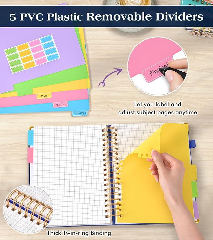 5 Subject Graph Paper Notebook - Image 3