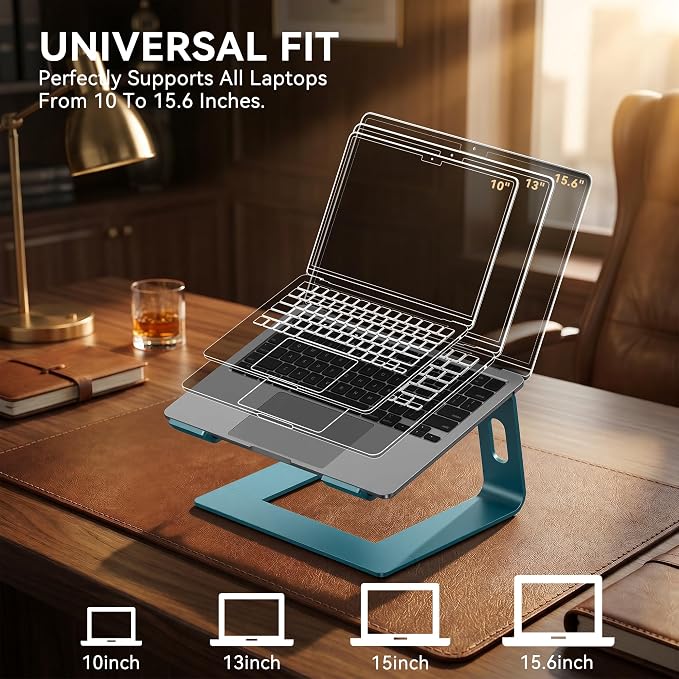 SOUNDANCE Laptop Stand, Aluminum Computer Riser, Ergonomic Laptops Elevator - Image 5