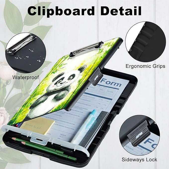 Green Bamboo Panda A4 Clipboard - Image 4