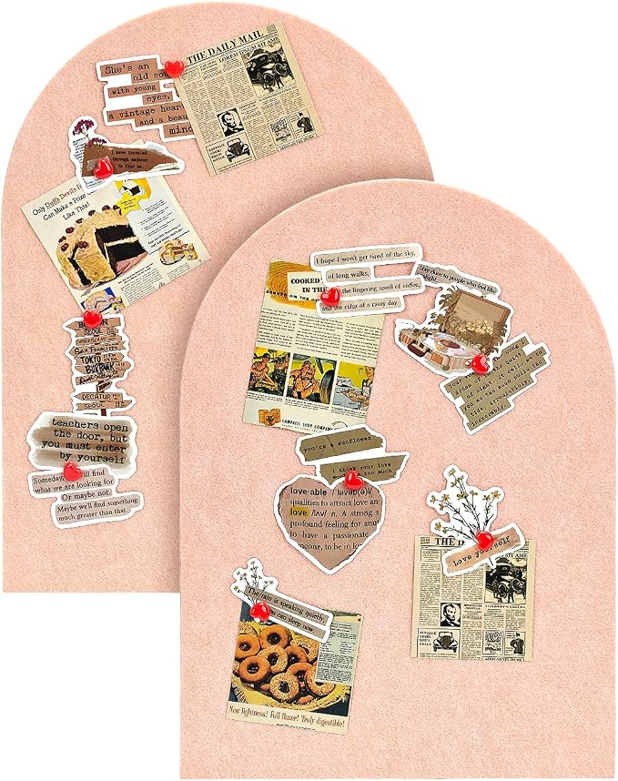 Arched Felt Bulletin Board, Small Cork Board Alternative by TORASO