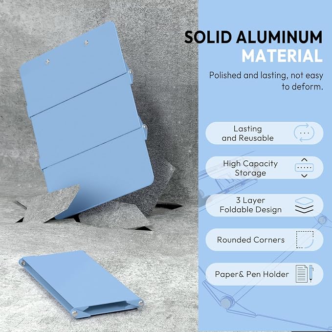 Nursing Clipboard Foldable Without Edition Cheat Charts, 3 Layers Aluminum - Image 2