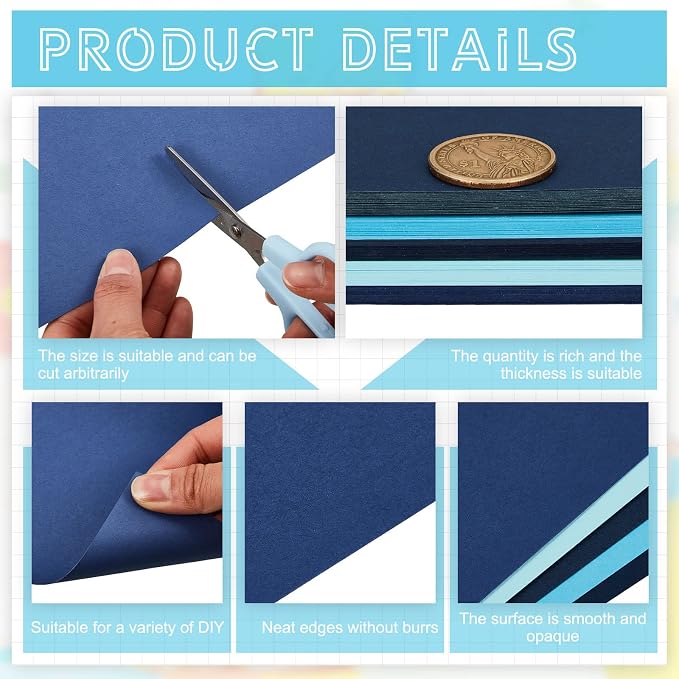 Sinmoe 100 Sheets 5 Shades Cardstock Paper 8.5 x 11 Inches 180gsm Solid Core - Image 4