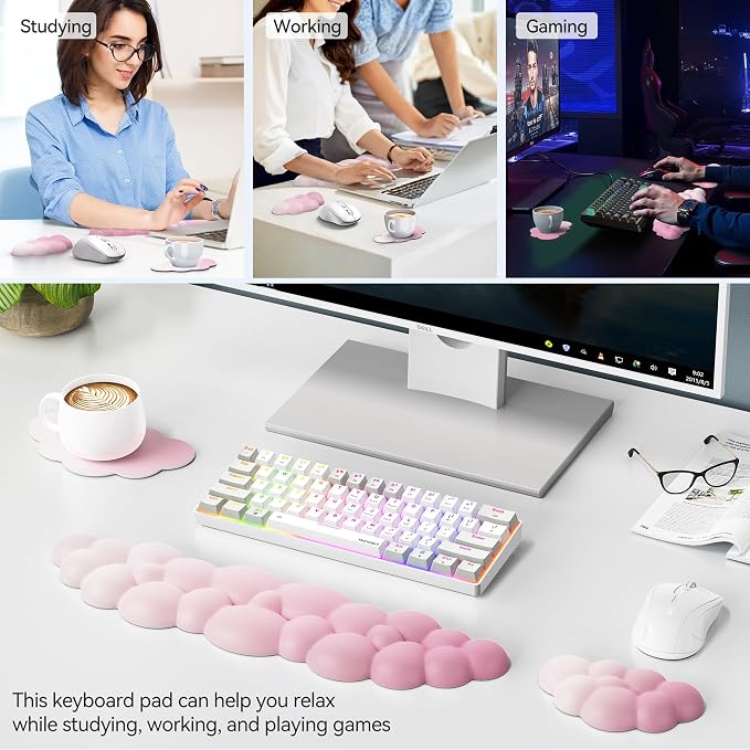 TECKNET Cloud Keyboard Wrist Rest Set, Cloud Wrist Rest - Image 7