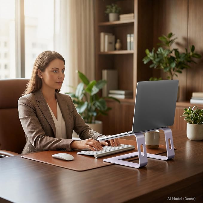 SOUNDANCE Laptop Stand, Aluminum Computer Riser, Ergonomic Laptops Elevator - Image 7