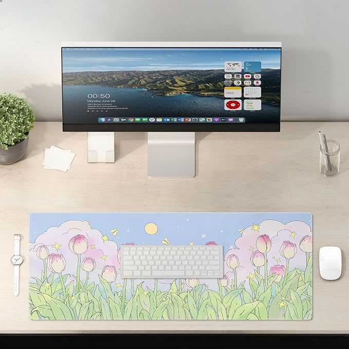 Kawaii Flower Mouse Pad Large Desk Mat Extended Keyboard Mouse Pad Cute XL - Image 6