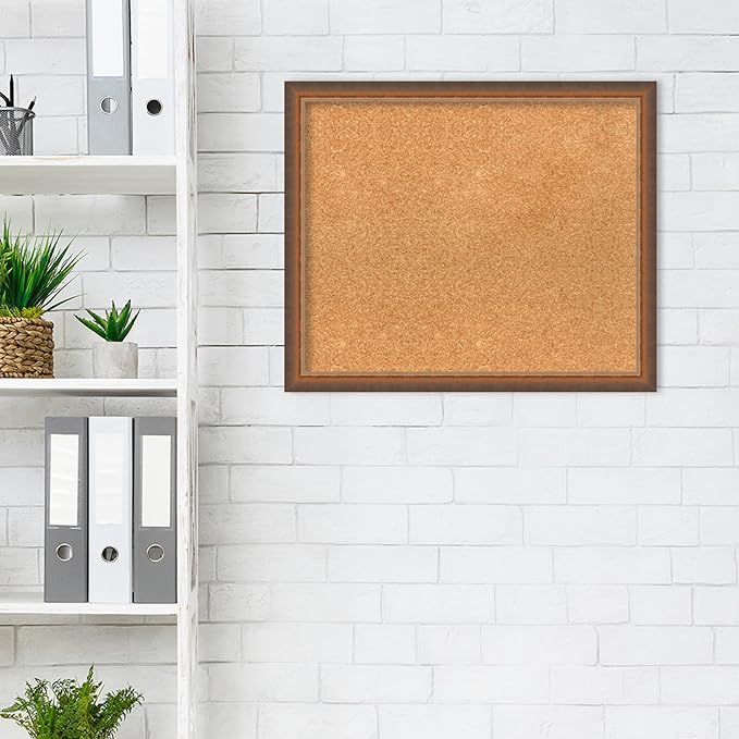 Amanti Art Natural Cork Board for Wall, 20x24 Vision Board with Bronze Frame, Medium Corkboard Office Decor for Home Organization, Modern Corkboard Pinboard to Display Items for Home Organization in-DeskLoop Office
