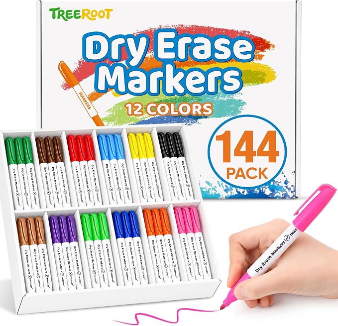 144 Pack Dry Erase Markers Fine Tip, Dry Erase Pens Bulk Pack by Unknown
