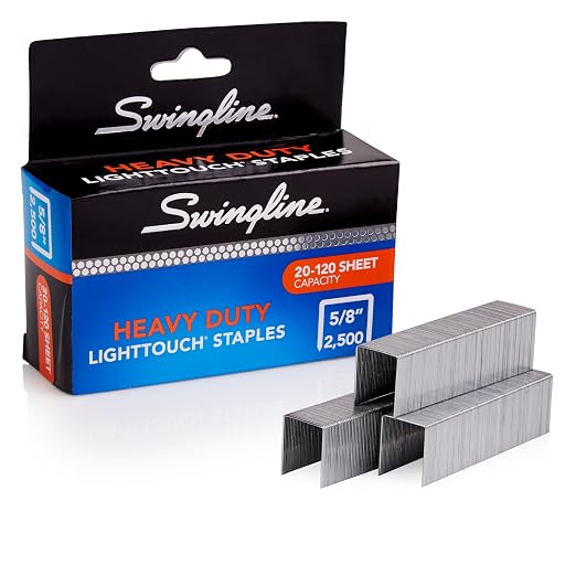 Swingline Staples, Heavy Duty, 5/8" Length, 20-120 Sheet Capacity, 1 Pack by Swingline