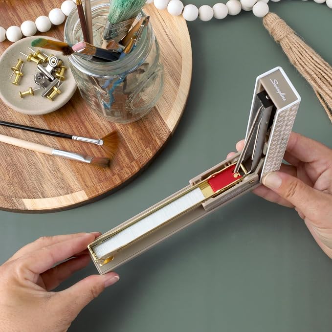 Swingline Stapler by Leah Bisch, 20 Sheet Capacity, Full Strip, Tan Tiles - Image 4