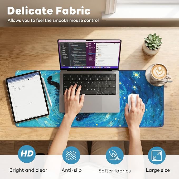 Desk Mat, Big Desk Pad, 31.5x11.8 Inches Extended Big Gaming Mouse Pad - Image 2