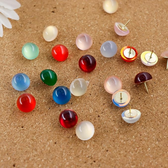 40 Pack Cat's Eye Decorative Push Pins, Thumb Tacks - Image 4