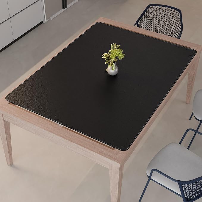 CENNBIE HUGE160 63" x 47" Black Leather Desk Mat - Image 6