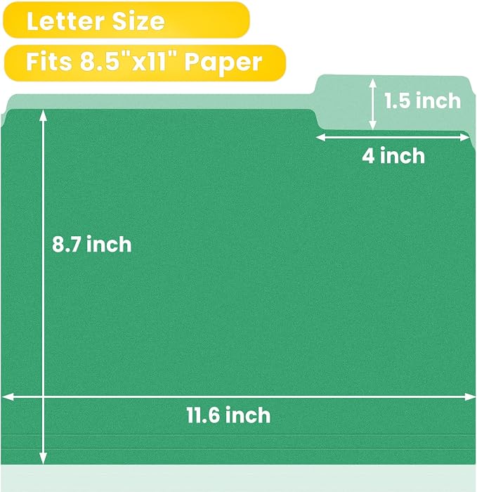 SUNEE File Folders, 36 Pack Manilla Folders 8.5 x 11, Colored File Folders Home - Image 2