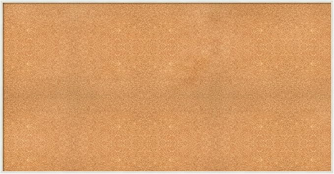 Amanti Art Natural Cork Board for Wall, 31x59 Vision Board with White Frame, Oversize Corkboard Office Decor for Home Organization, Modern Corkboard Pinboard to Display Items for Home Organization in-DeskLoop Office