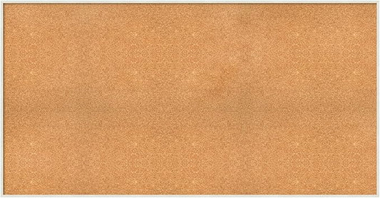 Amanti Art Natural Cork Board for Wall, 31x59 Vision Board with White Frame, Oversize Corkboard Office Decor for Home Organization, Modern Corkboard Pinboard to Display Items for Home Organization in-DeskLoop Office