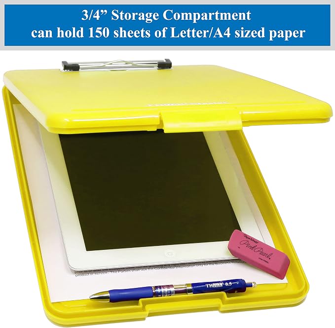 Think2Master Yellow Plastic Storage Clipboard. | 25% Heavier & Sturdier| Heavy - Image 3